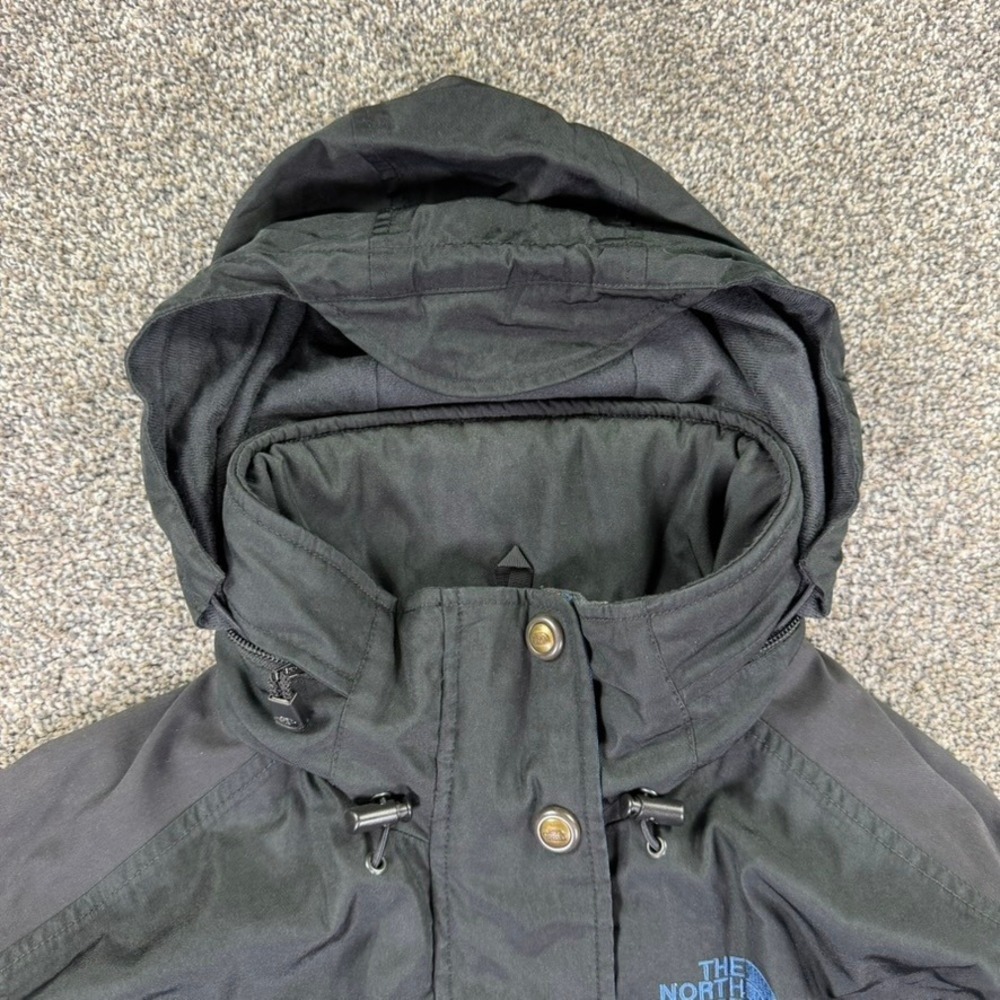 The North Face Vintage Ski Jacket Black Belted Hooded Women 10 Retro Snow Sports - Picture 7 of 16